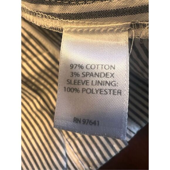 COPY - J.Jill XLP long sleeve gray striped one button blazer lightweight career… - Picture 5 of 6